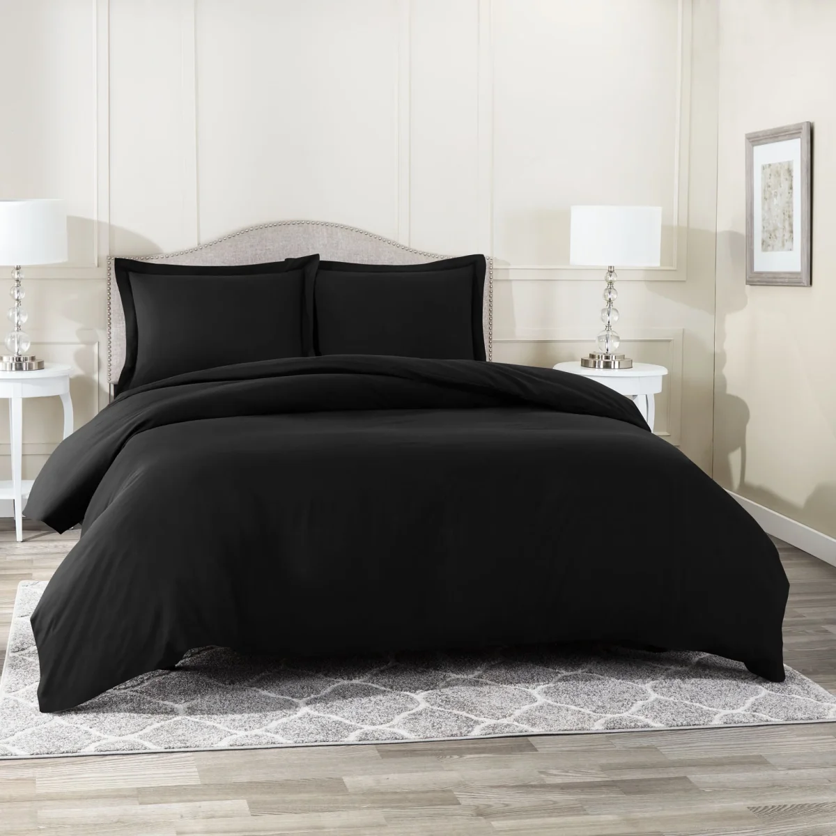 Clara Clark Duvet Cover 3 Piece Set – Ultra Soft Double Brushed Microfiber Hotel Collection – Comforter Cover with Button Closure and 2 Pillow Shams - Image 4