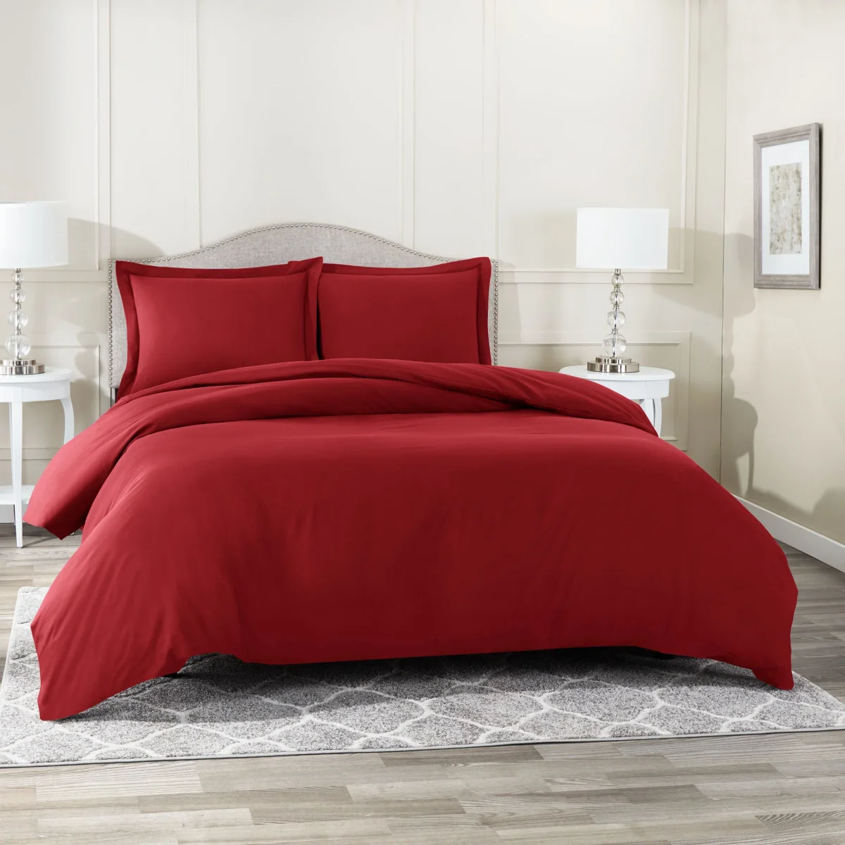 Clara Clark Duvet Cover 3 Piece Set – Ultra Soft Double Brushed Microfiber Hotel Collection – Comforter Cover with Button Closure and 2 Pillow Shams - Image 8