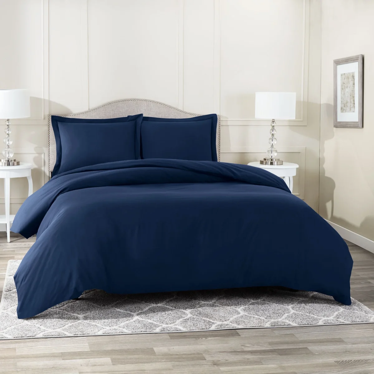 Clara Clark Duvet Cover 3 Piece Set – Ultra Soft Double Brushed Microfiber Hotel Collection – Comforter Cover with Button Closure and 2 Pillow Shams - Image 3